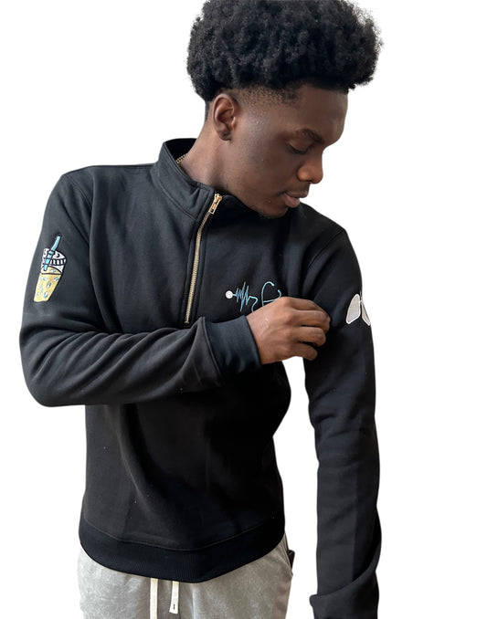 Embroidered Quarter-Zip Sweater – Nurse Pullover