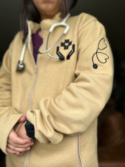 Tan Vitals & Vibes Zip-Up