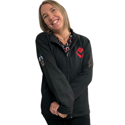 Black Vitals & Vibes Zip-Up
